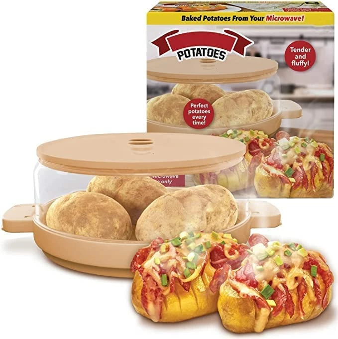 Budget ๐ Clear Microwaveable Potato Steamer Perfect For Enjoying Baked Gourmet Potatoes Cooks Soft And Fluffy Potatoes In Minutes Easy To Clean Dishwasher Safe (8 Inch) (1 Pack) ๐ฅ - Image 2