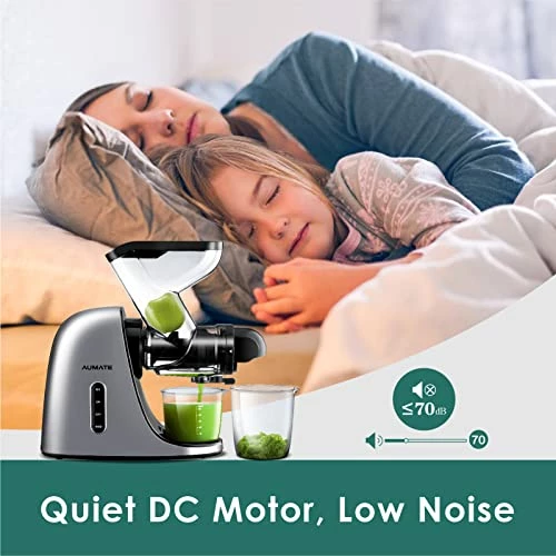Cheap 🌟 Slow Juicer Machines, AUMATE Fretta Wide Feed Chute Masticating Juicer, Press Juicer Cold, Celery Juicer, Juice Extractor Machine With Quiet DC Motor/Reverse Function, Soft/Hard Mode(Silver) 💯 - Image 3