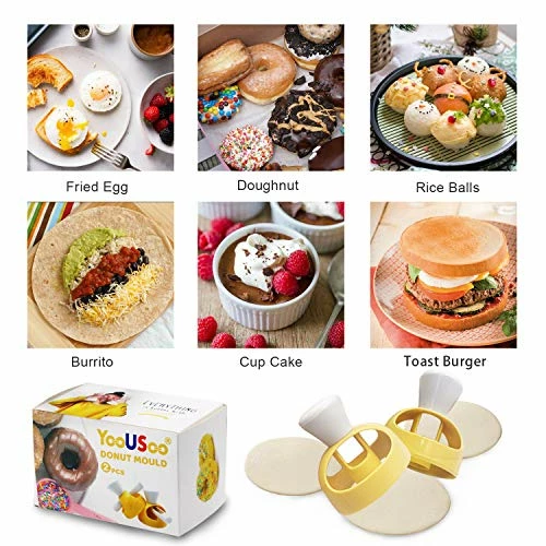 Brand new β YOOUSOO 2 Pack Donut Cutters Set 3 Inch,Cookie Cutter Round For Baking Donut Mould Maker Plastic With Dipping Plier, Cake Mold Biscuit Cutter Non-Stick Mold Baking DIY Donut Tools β¨ - Image 4