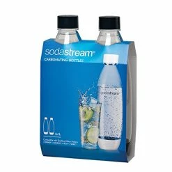 Promo 🌟 SodaStream Black 1L Slim Carbonating Bottles Twin Pack, Pack Of 2 🎉
