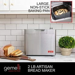 Best reviews of ✨ Gemelli Home™ 2LB Artisan Bread Maker, Stainless Steel W/ Digital Display And 21 Functions, Fruit/Nut Dispenser, 3 Loaf Sizes, 3 Crust Shades, Gluten-Free And Vegan Settings, Non-stick, Includes 22 Recipes 🔥