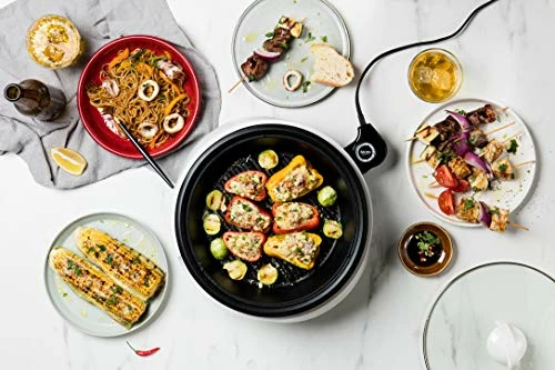 Flash Sale ๐ Aroma Housewares ASP-137 Grillet 3Qt. 3-in-1 Cool-Touch Electric Indoor Grill Portable, Dishwasher Safe, 3-Quart, Whit ๐ - Image 6