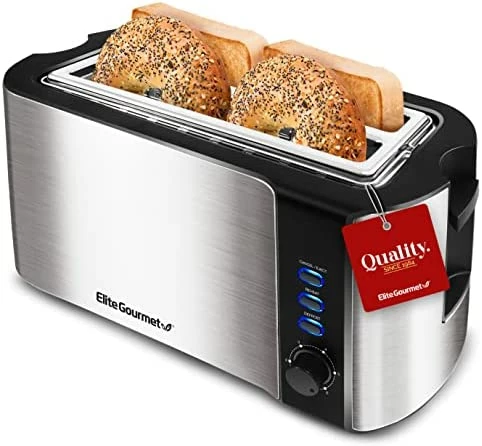 Coupon ๐ฏ Elite Gourmet ECT4829B Long Slot 4 Slice Toaster, 6 Toast Settings Toaster Defrost, Reheat, Cancel Functions, Slide Out Crumb Tray, Extra Wide Slots For Bagels Waffles, Black ๐คฉ - Image 5