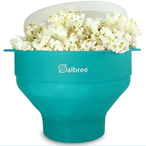 Cheapest 🎁 Original Salbree Microwave Popcorn Popper, Silicone Popcorn Maker, Collapsible Bowl - The Most Colors Available (Aqua) 🔥 - Image 6