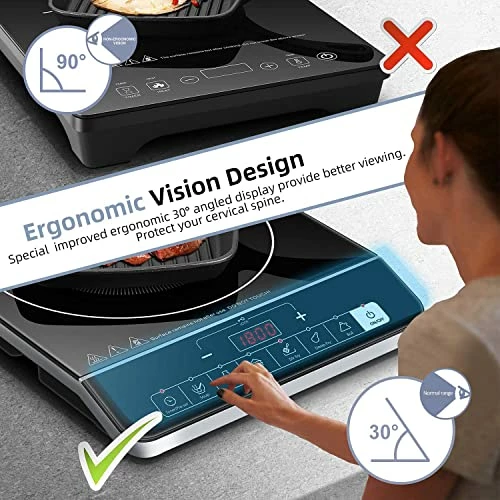 Brand new ✔️ Easecook Portable Induction Cooktop Countertop Burner Induction Hot Plate Electric Induction Cooker 1800W With 6 Modes 10 Power Levels/Kids Safety Lock/Timer/LED Sensor Touch 🤩