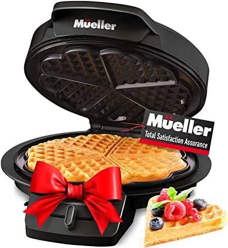 Outlet 🛒 Mueller Home Mueller Heart Waffle Maker, 5 Belgian Waffle Iron, Adjustable Browning Control, Cool Touch Handle, Compact And Easy To Clean, Great 🎄 Christmas Gift 🌟 - Image 6