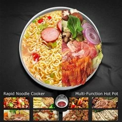 Outlet 😉 Topwit Electric Hot Pot Mini, 1.2 Liter Electric Cooker, Noodles Cooker, Electric Kettle With Multi-Function For Steam, Egg, Soup And Stew With Over-Heating Protection, Boil Dry Protection, Dual Power Black 💯