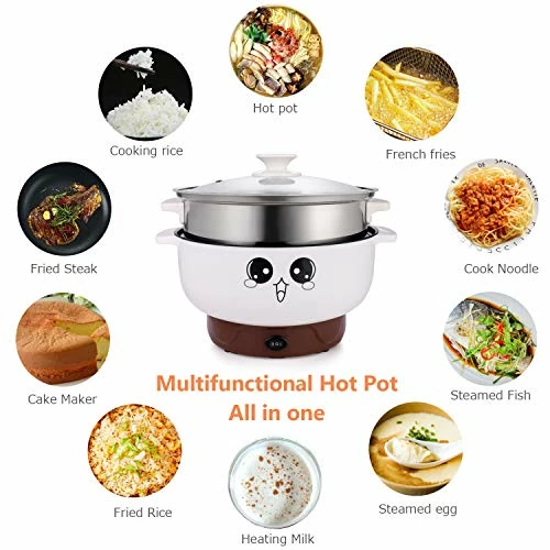 Wholesale π₯ MINGPINHUIUS 4-in-1 Multifunction Electric Cooker Skillet Wok Electric Hot Pot For Cook Rice Fried Noodles Stew Soup Steamed Fish Boiled Egg Small Non-stick With Lid (3.2L, With Steamer) π - Image 2