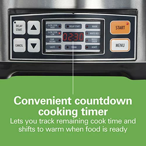 Top 10 โ Hamilton Beach 9-in-1 Slow Cooker For Sear, Saute, Steam, Rice, 6qt Nonstick Crock, Digital Electric, Stainless Steel (33065) ๐งจ - Image 5