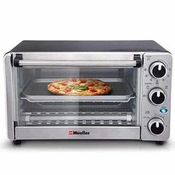 Wholesale 👍 Mueller Austria Toaster Oven 4 Slice, Multi-function Stainless Steel Finish With Timer - Toast - Bake - Broil Settings, Natural Convection - 1100 Watts Of Power, Includes Baking Pan And Rack By 🧨