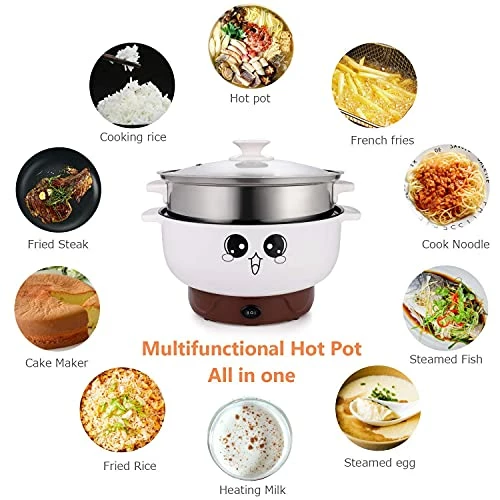 Best deal ๐งจ Ele ELEOPTION 3.6L (with Lid And Steamer) Multifunction Electric Cooker Skillet Grill Pot Wok Electric Hot Pot For Noodles Cook Rice Fried Stew Soup Steamed Fish Boiled Egg Non-stick ๐ - Image 3