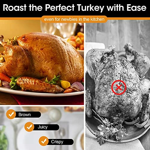Discount ๐ฅฐ 30lb 26-Quart Roaster Oven, Electric Roaster Oven With Viewing Lid, Sunvivi Turkey Roaster With Unique Defrost/Warm Function, Large Roaster With With Removable Pan & Rack , Stainless Steel, White โ๏ธ - Image 4