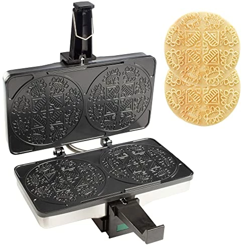 Cheapest โ๏ธ SCS Direct MasterChef Krumkake Baker- Make 2 Homemade Pizzelle Like Cookies, Great For Cannoli Filling & Waffle Cones, Fun Nonstick Electric Iron Press Kitchen Appliance - Holiday Baking Treats, ๐ Christmas Gif ๐ฏ - Image 5