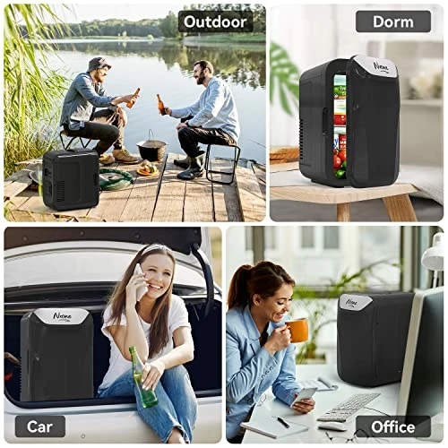 Best Sale ✨ NXONE Mini Fridge,6 Liter/8 Can AC/DC Small Refrigerator,Portable Thermometric Cooler And Warmer Freezer Skincare Fridge For Foods,Beverage,Medications, Home,Bedroom,Dorm,Office And Car Black 💯 - Image 5