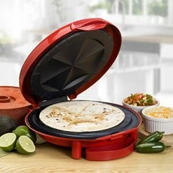 Cheapest ๐ Elite Gourmet EQD-118# Non-Stick Electric, Mexican Taco Tuesday Quesadilla Maker, Easy-Slice 6-Wedge, Grilled Cheese, 11 Inch, Red ๐