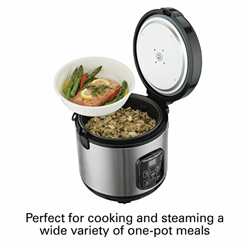 Best Sale ⭐ Hamilton Beach Digital Programmable Rice Cooker & Food Steamer, 8 Cups Cooked (4 Uncooked), With Steam & Rinse Basket, Stainless Steel (37518) ❤️ - Image 3