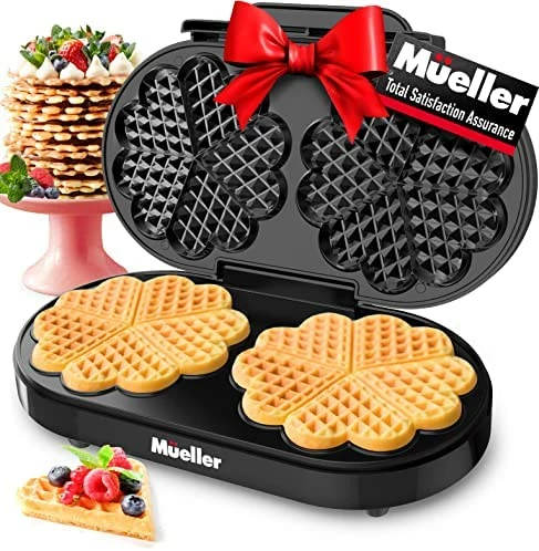 Outlet 🛒 Mueller Home Mueller Heart Waffle Maker, 5 Belgian Waffle Iron, Adjustable Browning Control, Cool Touch Handle, Compact And Easy To Clean, Great 🎄 Christmas Gift 🌟 - Image 7