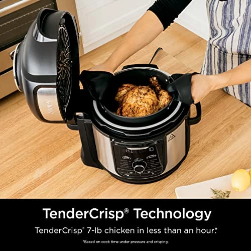 Discount 🥰 Ninja FD401 Foodi 12-in-1 Deluxe XL 8 Qt. Pressure Cooker & Air Fryer That Steams, Slow Cooks, Sears, Sautés, Dehydrates & More, With 5 Qt. Crisper Basket, Deluxe Reversible Rack & Recipe Book, Silver 🔔 - Image 5