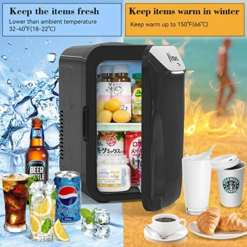 Best Sale ✨ NXONE Mini Fridge,6 Liter/8 Can AC/DC Small Refrigerator,Portable Thermometric Cooler And Warmer Freezer Skincare Fridge For Foods,Beverage,Medications, Home,Bedroom,Dorm,Office And Car Black 💯 - Image 3