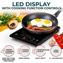 Flash Sale 👏 Mueller Austria Mueller RapidTherm Portable Induction Cooktop Hot Plate Countertop Burner 1800W, 8 Temp Levels, Timer, Auto-Shut-Off, Touch Panel, LED Display, Auto Pot Detection, Child Safety Lock, 4 Preset Program 🔥