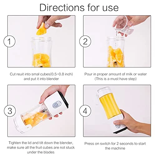 Wholesale π Moisturnt Portable Blender For Shakes And Smoothies: Personal Size Single Serve Travel Fruit Juicer Mixer Cup With Rechargeable USB Small Electric Individual Mini Blender For Juice Milk White π― - Image 5