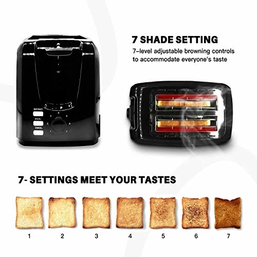 Buy 🔥 Evening Toaster 2 Slice Best Prime Toasters Stainless Steel Black Bagel Toaster Evenly And Quickly With 2 Wide Slots 7 Shade Settings And Removable Crumb Tray For Bread Waffles Stainless Steel,whit 🛒 - Image 2