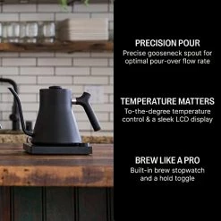 Cheap 🛒 Fellow Stagg EKG Electric Gooseneck Kettle - Pour-Over Coffee And Tea Kettle - Stainless Steel Kettle Water Boiler - Quick Heating Electric Kettles For Boiling Water - Matte Black ❤️