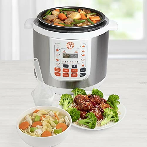 Best deal π MasterChef 13-in-1 Pressure Cooker- 6 QT Electric Digital Instant MultiPot W 13 Programmable Functions- High And Low Pressure Slow Non-Stick Pot Cooking Warmer Options, LED Display, Delay Timer, Ric π - Image 5