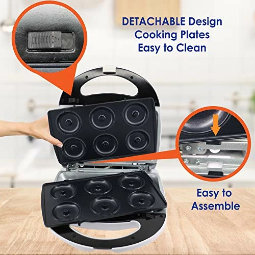 Top 10 ✔️ Mini-Donuts Maker, Mini-Pie And Quiche Maker, Taiyaki Maker – NEW 3 In 1 Three Slices Detachable Dessert Maker By StarBlue – White AC 110-120V 50/60Hz 700-800W ✨ - Image 4