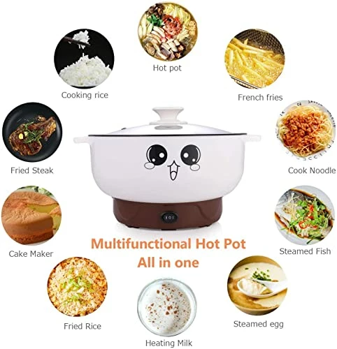 Discount ⌛ Electric Skillet, FanCheng 4-in-1 Multifunction Electric Cooker Skillet For Cooking Steaming Boiling Stewing And Braising, Non-Stick Stainless Steel Electric Grill Pot With Lid (3.2L, Without Steamer) 👍 - Image 2