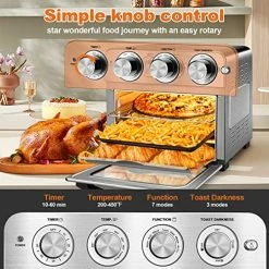 Buy 🎁 Geek Chef Air Fryer, 6 Slice 24.5QT Air Fryer Toaster Oven Combo, Air Fryer Oven, , Roast, Bake, Broil, Reheat, Fry Oil-Free, Extra Large Convection Countertop Oven, Accessories Included, Stainless Steel, ETL Listed, 1700W 🛒