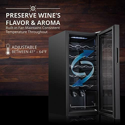 Budget π€© Ivation 18 Bottle Compressor Wine Cooler Refrigerator W/Lock | Large Freestanding Wine Cellar For Red, White, Champagne Or Sparkling Wine | 41f-64f Digital Temperature Control Fridge Glass Door Black β - Image 2