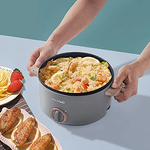 Discount ๐คฉ Hytric Electric Hot Pot With Handle, 1.5L Mini Multifunction Electric Cooker For Shabu-Shabu, Stir Fry, Noodles, Nonstick Frying Pan For Sautรฉ, Dual Power Control Ramen Cooker For Dorm And Office Green ๐ - Image 5