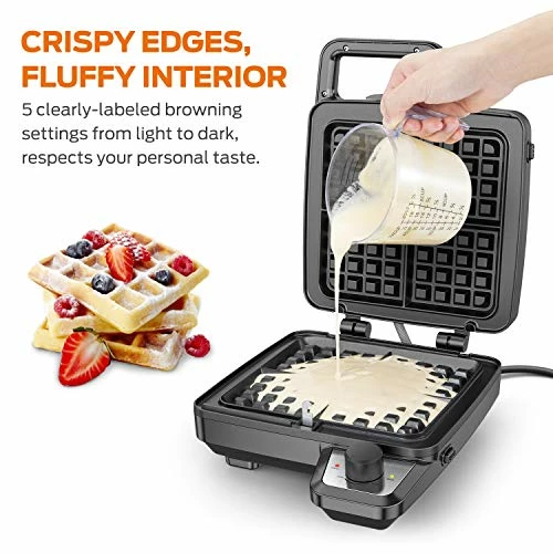 Top 10 ๐ Elechomes Waffle Maker With Removable Plates, 4-Slice Belgian Waffle Iron, Anti-Overflow Nonstick Grids, Browning Control, Indicator Light, Compact Design, Recipes Included, Stainless St ๐ฅ - Image 2