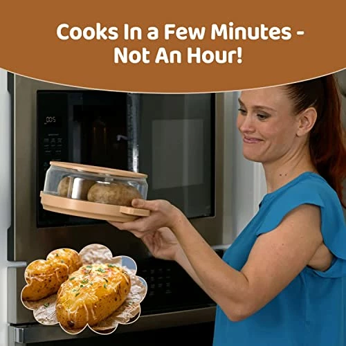 Budget ๐ Clear Microwaveable Potato Steamer Perfect For Enjoying Baked Gourmet Potatoes Cooks Soft And Fluffy Potatoes In Minutes Easy To Clean Dishwasher Safe (8 Inch) (1 Pack) ๐ฅ - Image 5