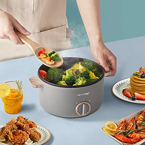 Discount ๐คฉ Hytric Electric Hot Pot With Handle, 1.5L Mini Multifunction Electric Cooker For Shabu-Shabu, Stir Fry, Noodles, Nonstick Frying Pan For Sautรฉ, Dual Power Control Ramen Cooker For Dorm And Office Green ๐