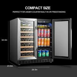 Best deal 🥰 Lanbo 30 Inch Built-in Dual Zone Wine And Beverage Cooler, 33 Bottle And 70 Can ⌛