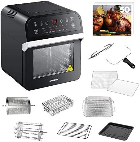 Best Sale 💯 GoWISE USA GW44800-O Deluxe 12.7-Quarts 15-in-1 Electric Air Fryer Oven With Rotisserie And Dehydrator + 50 Recipes QT, Black/Silver 🎁 - Image 10