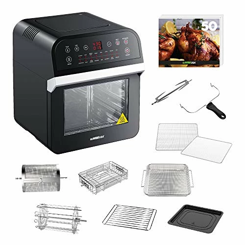 Best Sale 💯 GoWISE USA GW44800-O Deluxe 12.7-Quarts 15-in-1 Electric Air Fryer Oven With Rotisserie And Dehydrator + 50 Recipes QT, Black/Silver 🎁