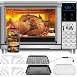 Deals β€οΈ NUWAVE Bravo Air Fryer Toaster Smart Oven, 12-in-1 Countertop Convection, 30-QT XL Capacity, 50Β°-500Β°F Temperature Controls, Top And Bottom Heater Adjustments 0%-100%, Brushed Stainless Steel Look β¨