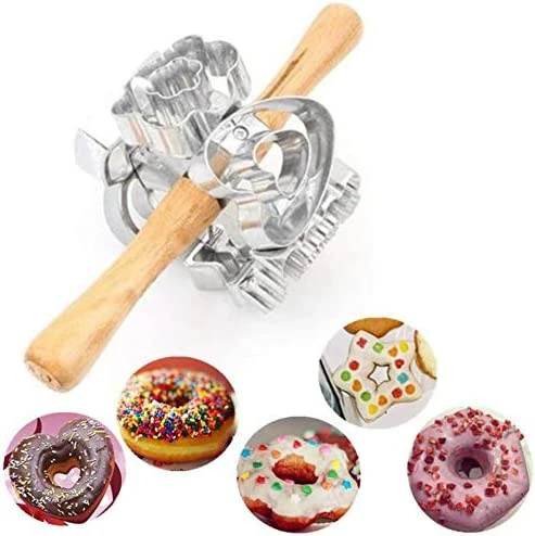 Wholesale π FCOZM Metal Revolving Donut Cutter Maker Machine Mold Pastry Dough Baking Roller For Cooking Baking,6 Shapes (1) π - Image 7