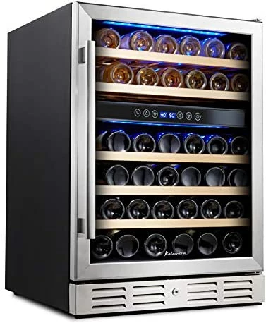Coupon ๐ฏ Kalamera 24'' Wine Cooler Refrigerator 46 Bottle Dual Zone Built-in Or Freestanding Fridge With Stainless Steel & Triple-Layer Tempered Reversible Glass Door And Temperature Memory Function ๐ฏ - Image 8