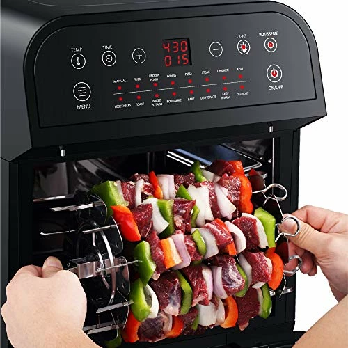 Best Sale 💯 GoWISE USA GW44800-O Deluxe 12.7-Quarts 15-in-1 Electric Air Fryer Oven With Rotisserie And Dehydrator + 50 Recipes QT, Black/Silver 🎁 - Image 3