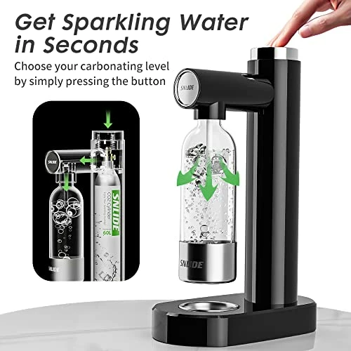 Coupon 🎉 SNLIDE Soda Maker, Soda Water Machine With 1000ML Pet Bottle & DIY Stickers, Easy To Operate, Sparkling Water Maker For Home, With One 60L CO2 Exchange Carbonator ✨ - Image 3