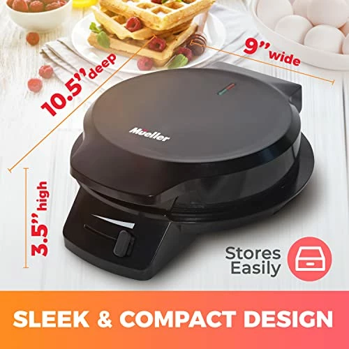 Outlet 🛒 Mueller Home Mueller Heart Waffle Maker, 5 Belgian Waffle Iron, Adjustable Browning Control, Cool Touch Handle, Compact And Easy To Clean, Great 🎄 Christmas Gift 🌟 - Image 4