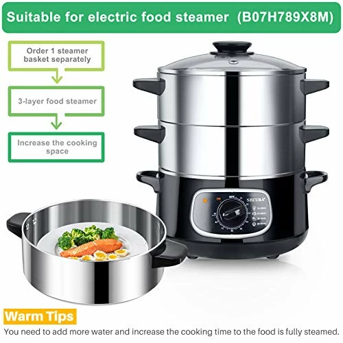 Best Pirce โจ Secura Steamer Basket 304 Stainless Steel Food Steamer 1 Tier For 8.5 Quart Electric Food Steam ๐ - Image 6