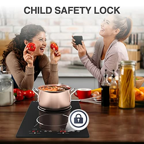 Cheapest 😍 GIHETKUT Double Induction Cooktop, Portable Induction Cooker With 2 Burner Independent Control, Ultrathin Body, 9 Temperature, 2300W-Multiple Power Levels, 2 Hour Timer, Safety Lock ❤️ - Image 2