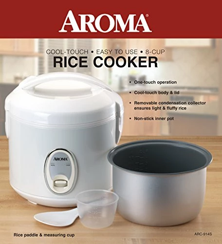 Best Pirce ❤️ Aroma Housewares 8-Cup (Cooked) (4-Cup UNCOOKED) Cool Touch Rice Cooker (ARC-914S) 🔔 - Image 6