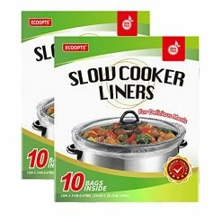 Flash Sale ✔️ ECOOPTS Slow Cooker Liners Disposable Cooking Bags Large Size Pot Liners Fit 4QT To 8.5QT Suitable For Oval & Round Pot (20 BAGS) 🎉