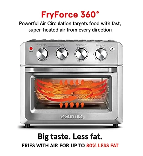 Flash Sale π Gourmia Toaster Oven Air Fryer Combo 7-in-1 Cooking Functions 1550 Watt Air Fryer Oven 19.8L Capacity Air Fryer Accessories Included Convection Toaster Oven Rack, Air Fryer Basket GTF7580 β